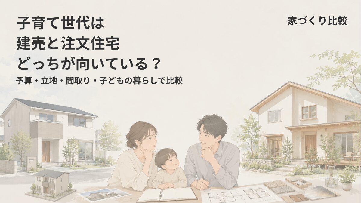 子育て世代向けに建売住宅と注文住宅を比較したアイキャッチ画像
